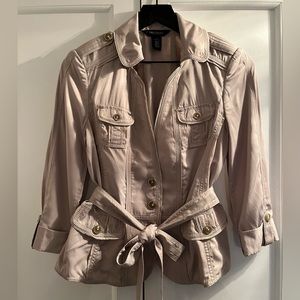 WHBM Utility Style Jacket, Beige, size 8